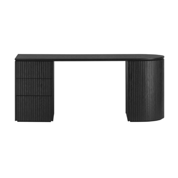 Payton Benjamin Ripple Grand 3 Drawer LHF Computer Work Desk Table Black