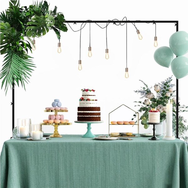 SpringUp Adjustable Over The Table Rod Stand with Clamp Wedding Arch Stand Party Decor Max 250x120cm - Black