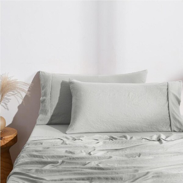 Dreamaker Superfine Washed Microfibre Easy Care King Pillowcase Twin Pack Dove Grey