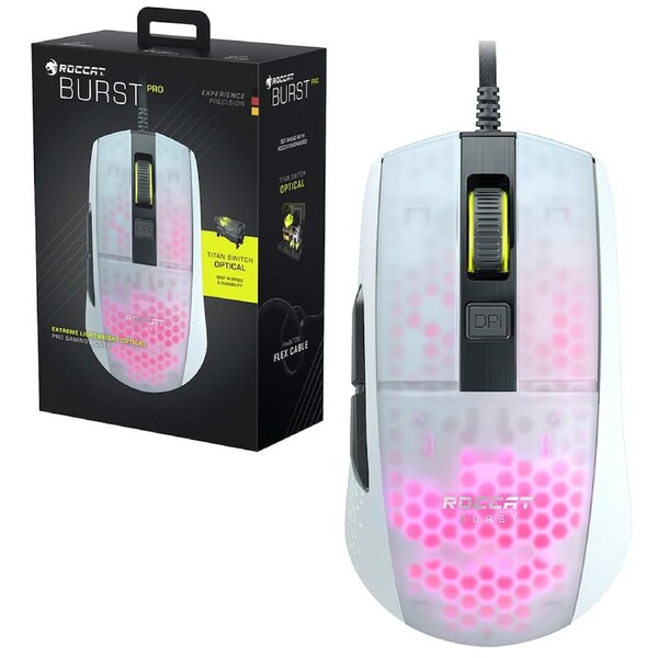 Roccat Burst Pro Extreme Lightweight Optical Pro Gaming Mouse (White)