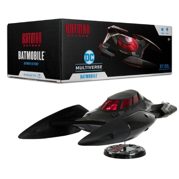DC Multiverse Batman Beyond Batmobile 7 inch Scale Vehicle with Lights and Sounds