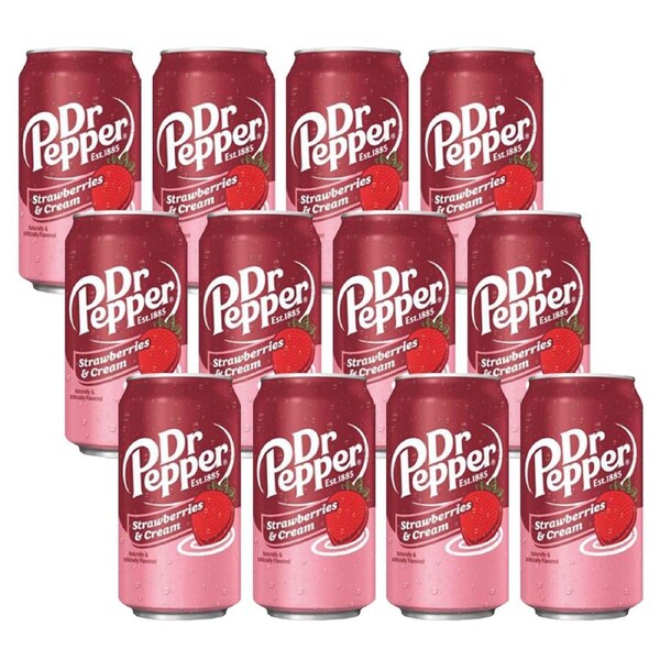 Usa Cans 355Ml Dr Pepper Strawberries & Cream 12 Pack