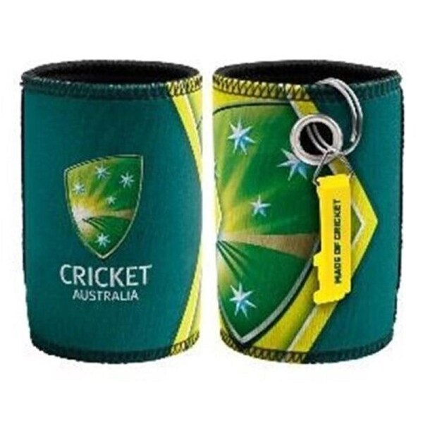 Cricket Australia Stubby Can Cooler With Opener - Drink - Rubber Base