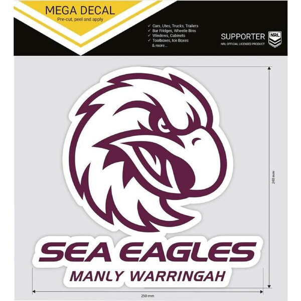 NRL Mega Decal - Manly Sea Eagles (2024) - Car Sticker 250mm