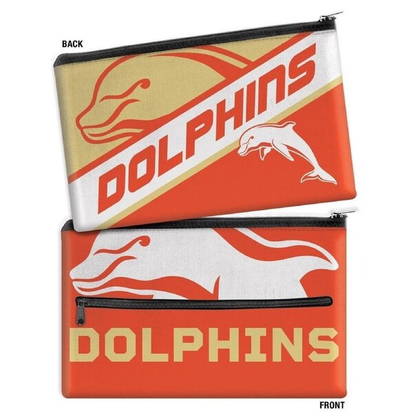 NRL Large Pencil Case - Dolphins - Neoprene - 33cm x 21cm