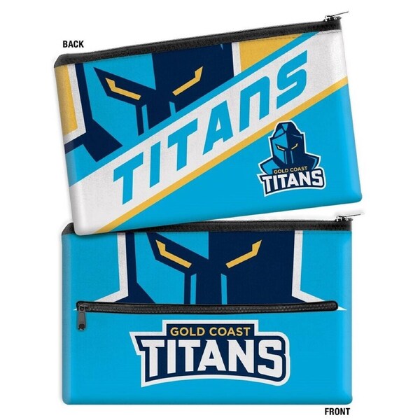 NRL Large Pencil Case - Gold Coast Titans - Neoprene - 33cm x 21cm