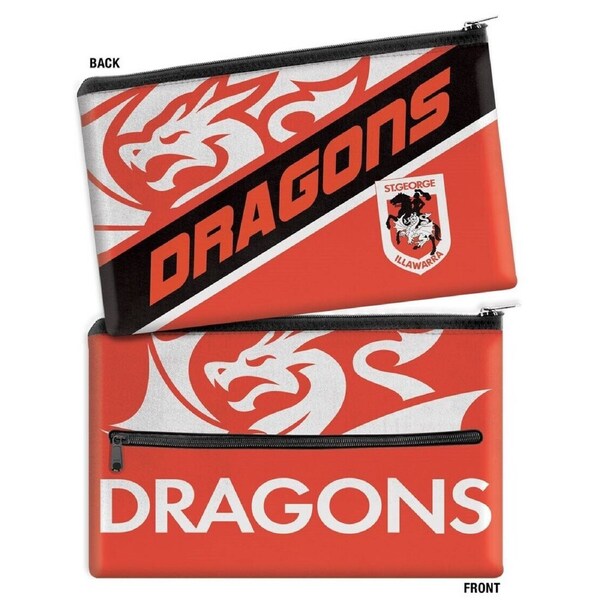 NRL Large Pencil Case - St George Illawarra Dragons - Neoprene - 33cm x 21cm