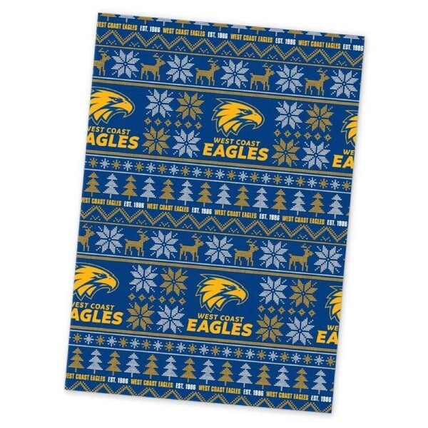 AFL Christmas Wrapping Paper - West Coast Eagles - XMAS - 49cm X 69cm