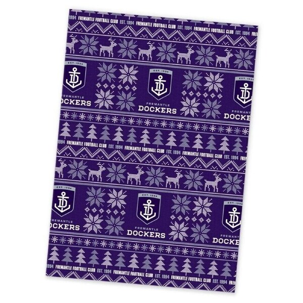AFL Christmas Wrapping Paper - Fremantle Dockers - XMAS - 49cm X 69cm