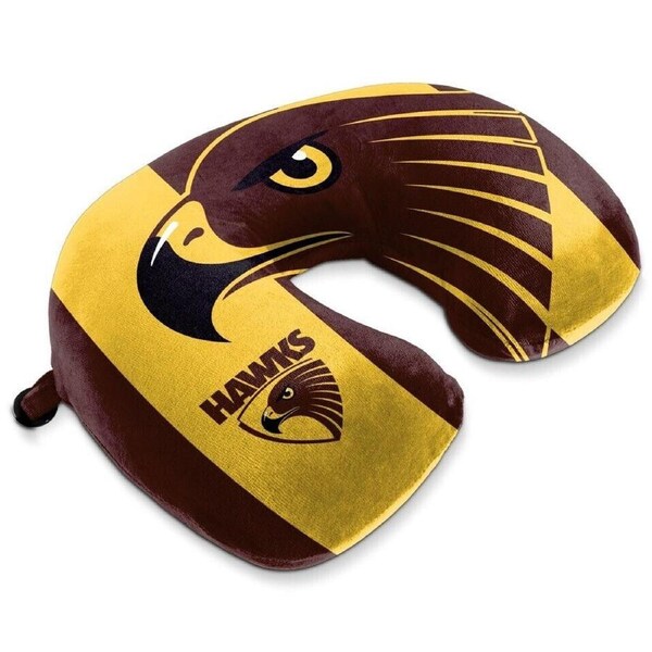 AFL Travel Pillow - Hawthorn Hawks - U Shaped - Neck Cushion
