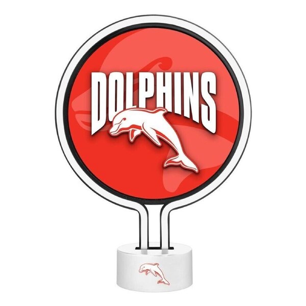 NRL Neon Light - Dolphins - 30 x 21.5 x 8.5cm - Team Logo