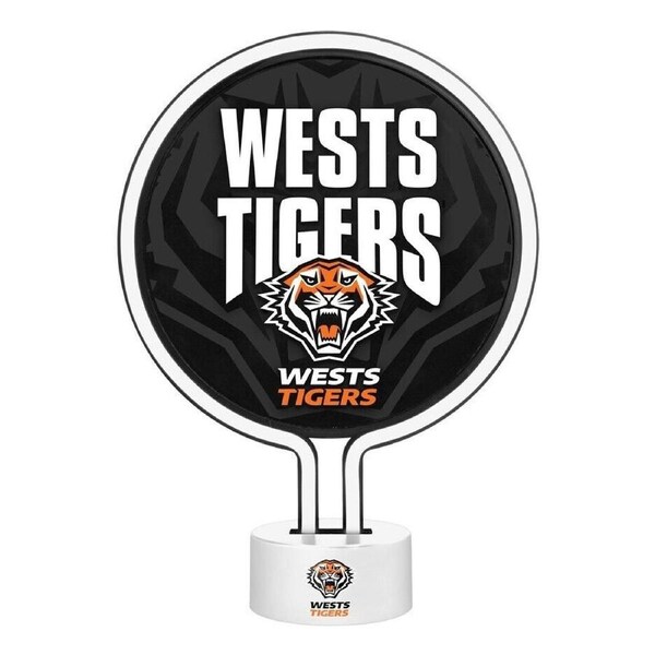 NRL Neon Light - West Tigers - 30 x 21.5 x 8.5cm - Team Logo
