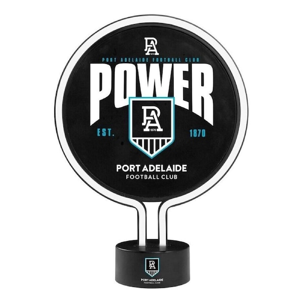 AFL Neon Light - Port Adelaide Power - 30 x 21.5 x 8.5cm - Team Logo
