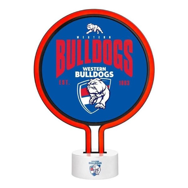 AFL Neon Light - Western Bulldogs - 30 x 21.5 x 8.5cm - Team Logo