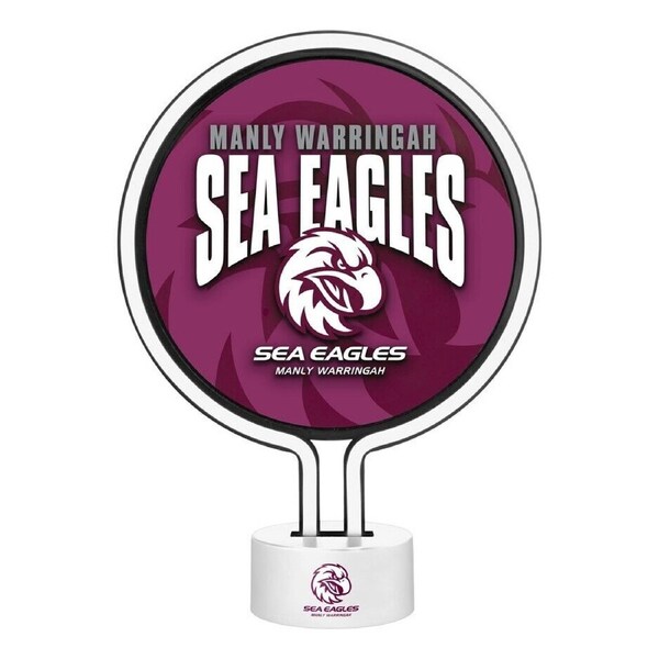 NRL Neon Light - Manly Sea Eagles - 30 x 21.5 x 8.5cm - Team Logo