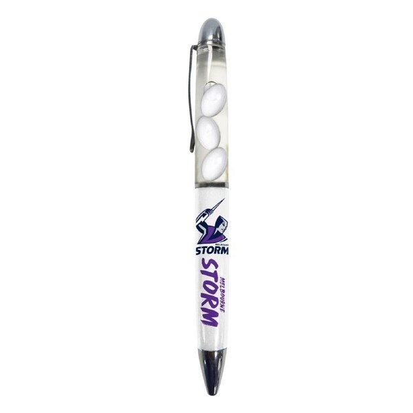 NRL Floating Pen - Melbourne Storm - Twist Open - Black Ink