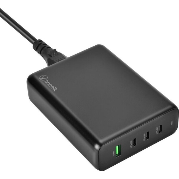 Bonelk 240W USB-C/USB-A Multi-Port Desktop Charger For Laptop/MacBook Black