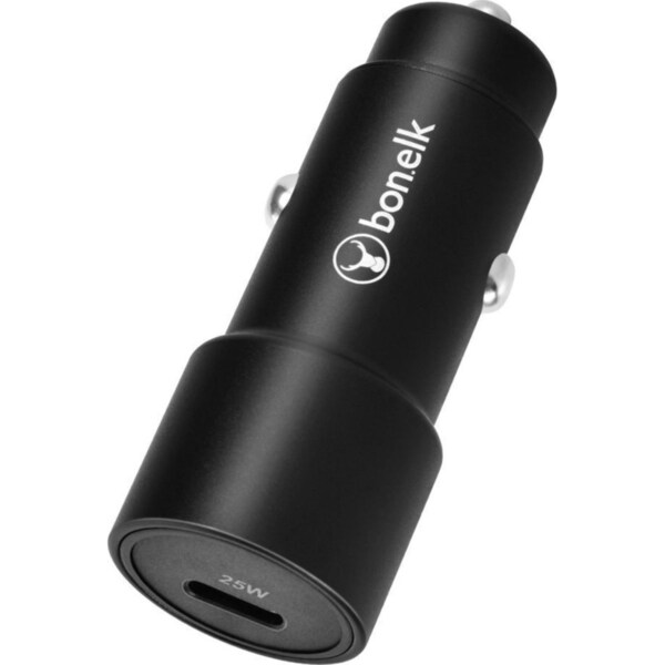 Bonelk Eco Series 25W PD USB-C Car Charger Adapter For iPhone/Samsung Black