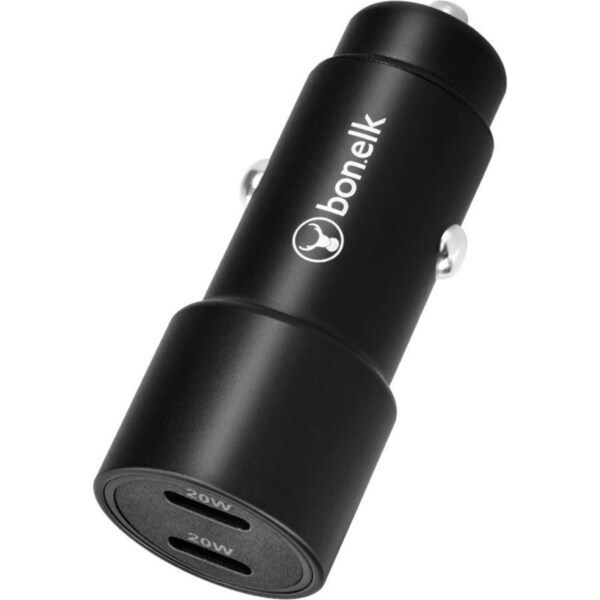 Bonelk Eco Series 38W PD USB-C Car Charger Adapter For iPhone/Samsung Black