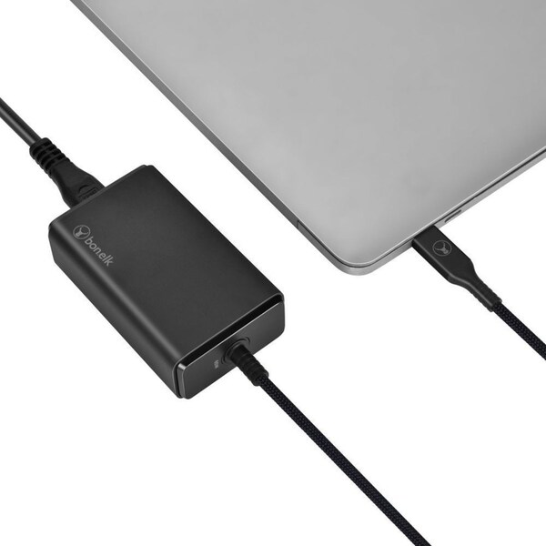Bonelk Long-Life 65W PD USB-C Desktop Charger Adapter For MacBook Black