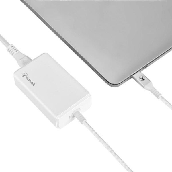 Bonelk Long-Life 65W PD USB-C Desktop Charger Adapter For MacBook White