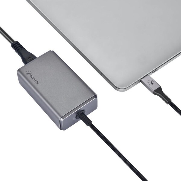 Bonelk Long-Life 65W PD USB-C Desktop Charger Adapter For MacBook Space Grey