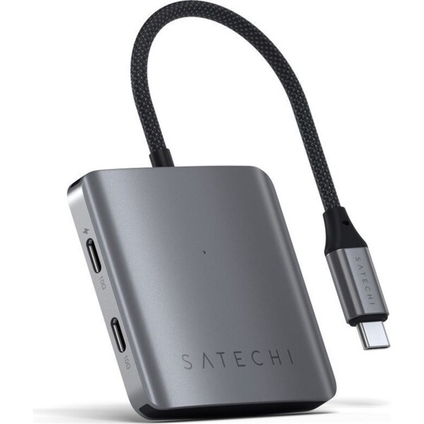 Satechi 4-Port USB-C Hub w/ Power Delivery 100W Travel-Friendly Adapter Grey