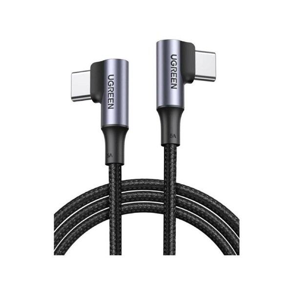 UGREEN 90 Degree Angle USB C to 90 Degree Angle USB C Braided Cable 1m