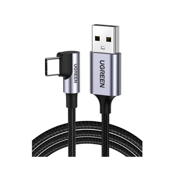 UGREEN 90 Degree Angle USB C Male to USB A Male Braided Cable 2m