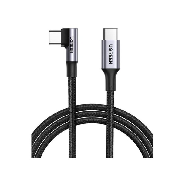 UGREEN 90 Degree Angle USB C Male to USB C Male 100W Braided Cable 3m