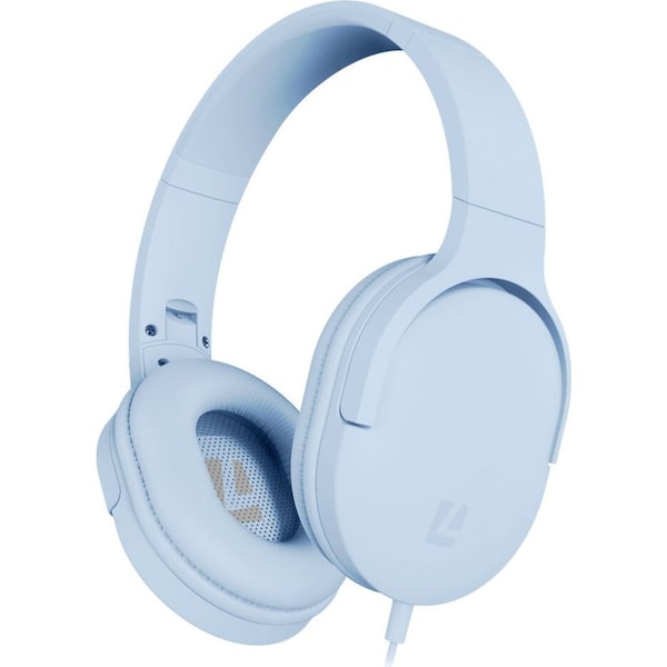 Liquid Ears All Day 3.5mm Wired Over-Ear Foldable Headphone w/ Built-In Mic Blue