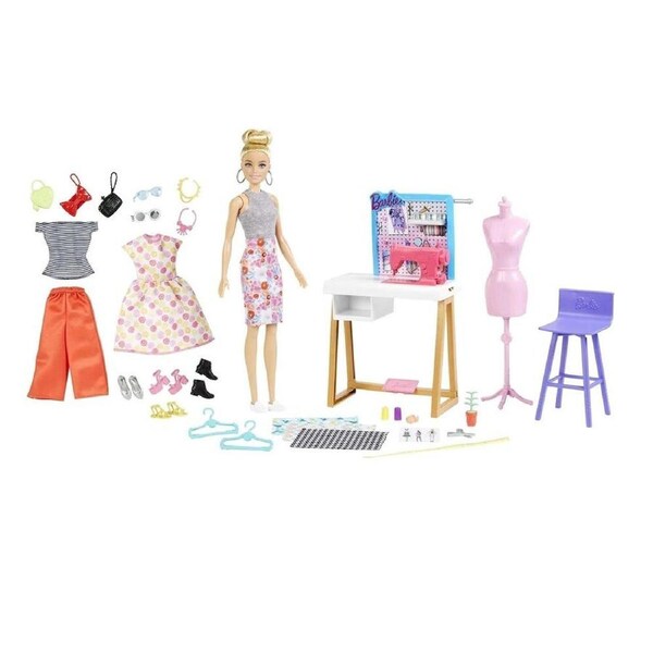 MATTEL 12" Barbie Fashion Designer Doll and Studio Playset