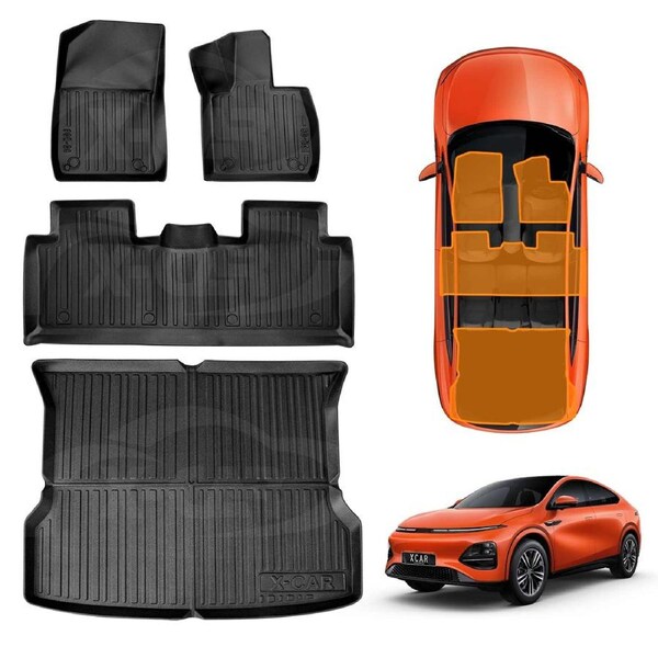 3D Floor Mats Boot Liner for XPeng G6 2024-Onwards All Weather Heavy Duty Cargo Car Trunk Luggage Tray