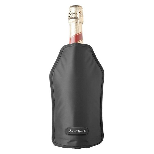 Final Touch Nylon Leak-proof Wine/Liquor Bottle Chiller/Cooling Sleeve Black