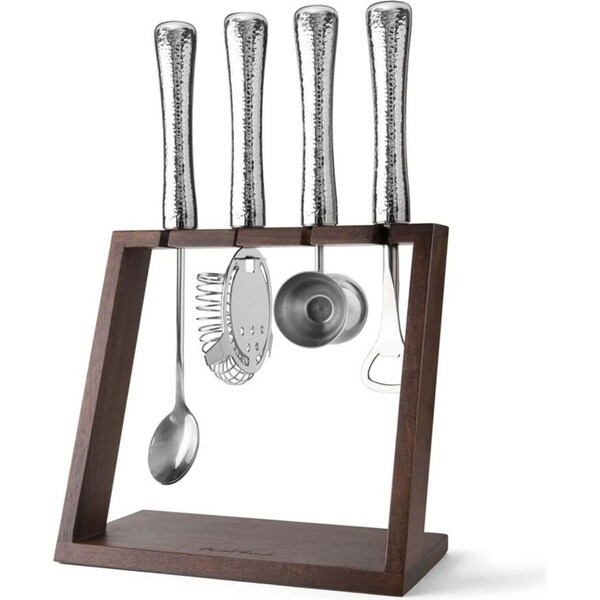 4pc Winex Bar Tool Set w/ Stand Home Barware Accessory SS Metal Handles