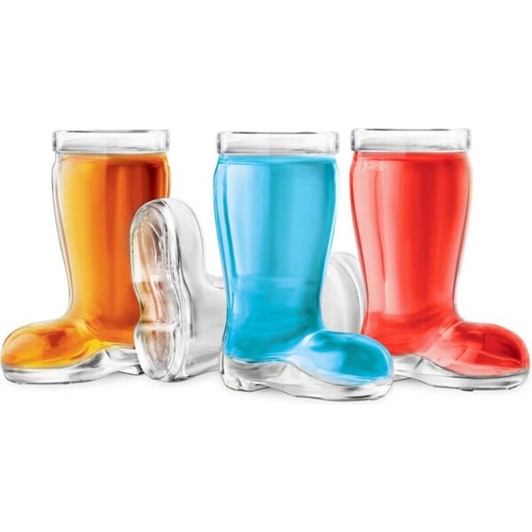 4pc Final Touch Boot Shot Glasses Set Drinkware Home/Bar Accessory 44ml Clear