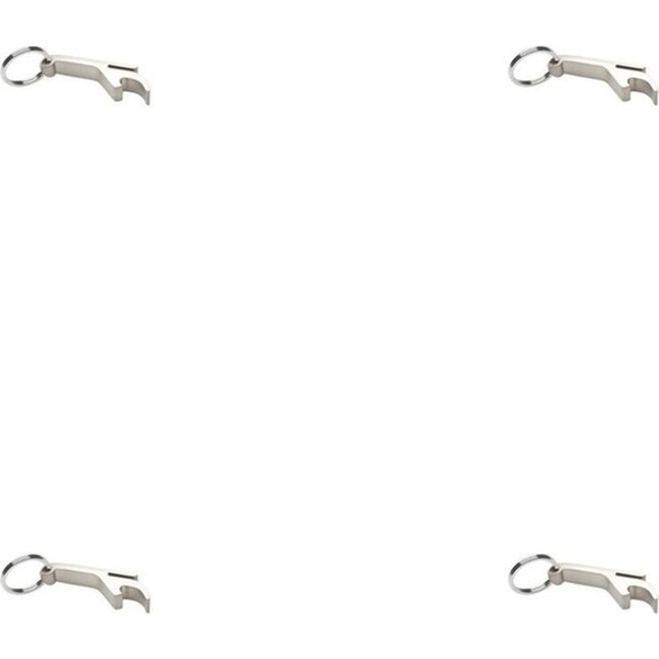 4x Barpro Bottle Opener Keyring Cap Lid Remover Camping/Travel Accessory Silver