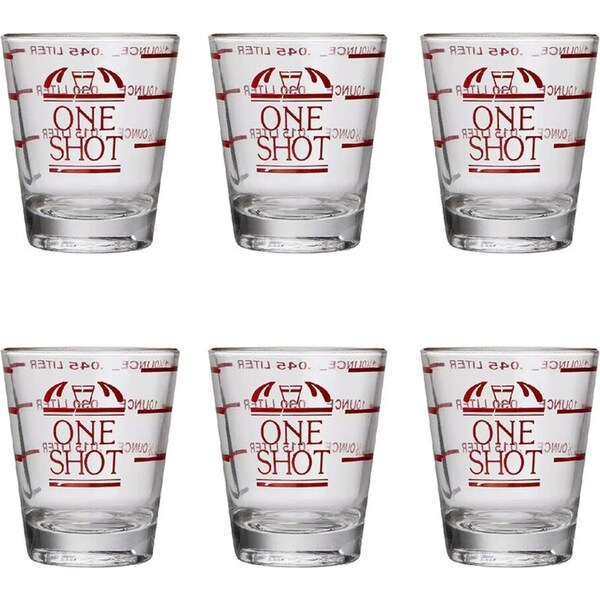 6x Winex Oversize Shot Glass Drinking Glassware Party Barware Accessory Clear