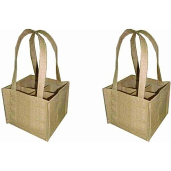 8pc Winex Beer Beverage/Drink Travel Carrier/Holder Tote Bag 15x19cm Jute