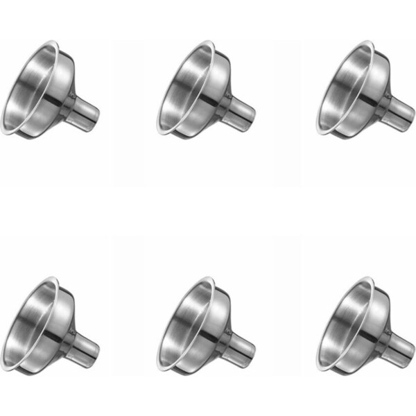 6x Winex Stainless Steel Hip Flask Funnel Liquid Transfer Barware Accessory SLVR