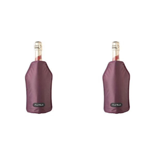 2x Final Touch Nylon Leak-proof Wine/Liquor Bottle Cooling Sleeve Burgundy