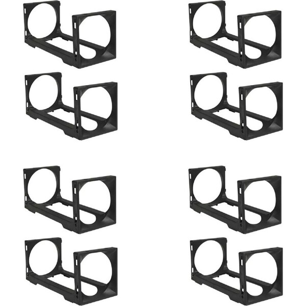 8pc Stakrax Wall Mounted Modules Barware Wine Rack Organiser 24x10.5cm Black