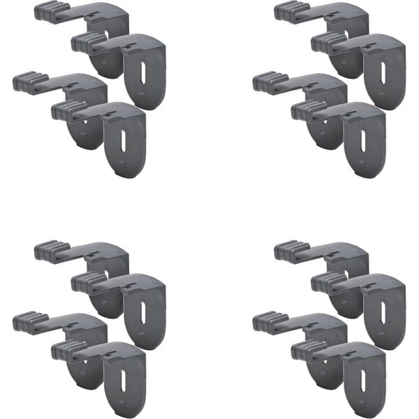 16pc Stakrax Plastic Wall Mounted Wine Rack Modular Brackets Support Silver