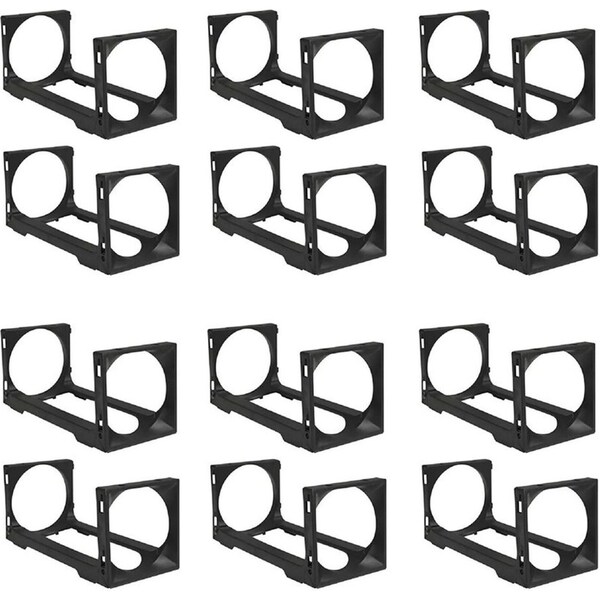 12pc Stakrax Wall Mounted Modules Barware Wine Rack Organiser 24x10.5cm Black