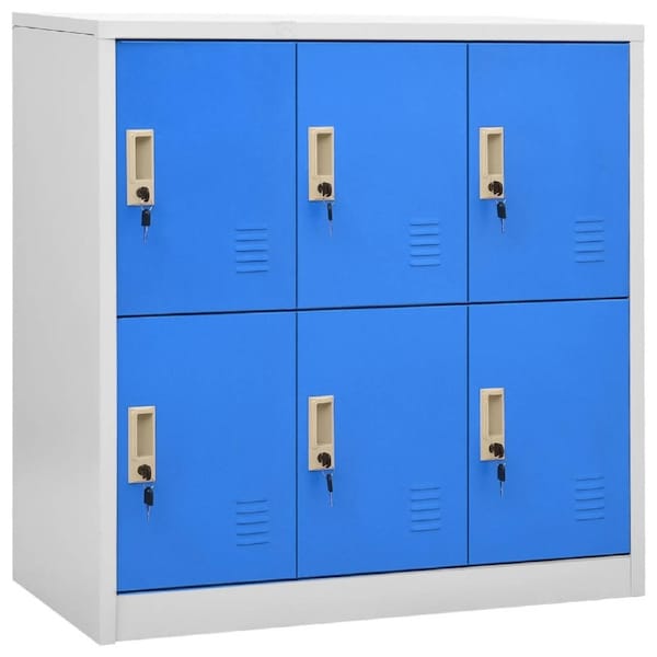 Locker Cabinet Light Grey and Blue 90x45x92.5 cm Steel vidaXL