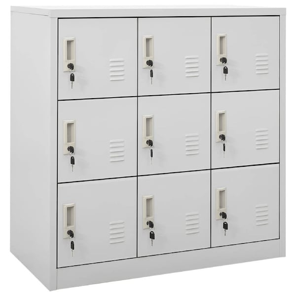 Locker Cabinet Light Grey 90x45x92.5 cm Steel vidaXL