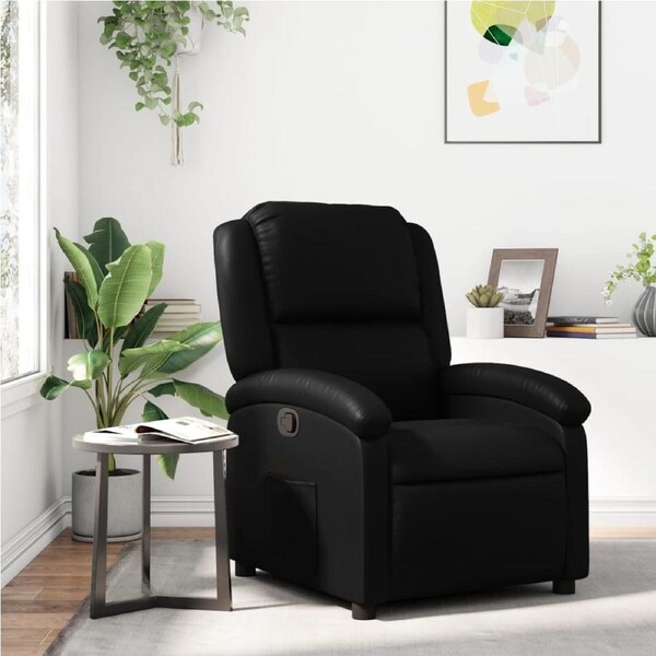 Recliner Chair Black Faux Leather vidaXL