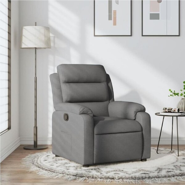Recliner Chair Dark Grey Fabric vidaXL