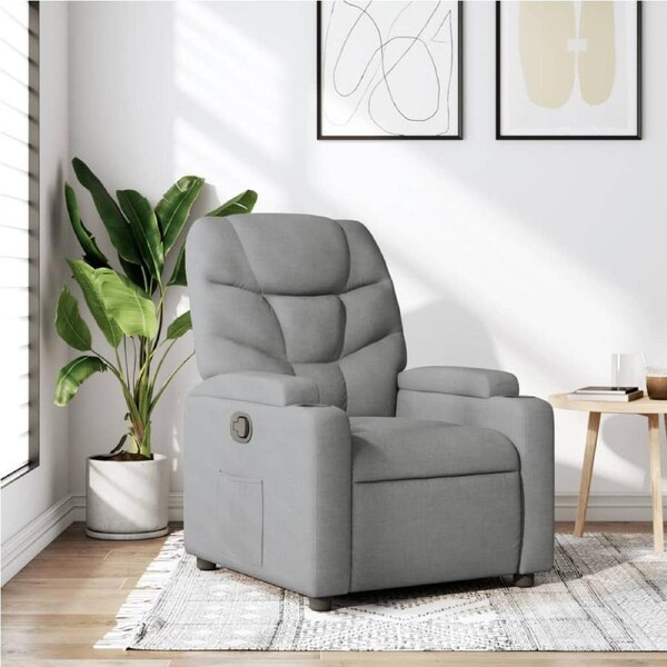 Recliner Chair Light Grey Fabric vidaXL