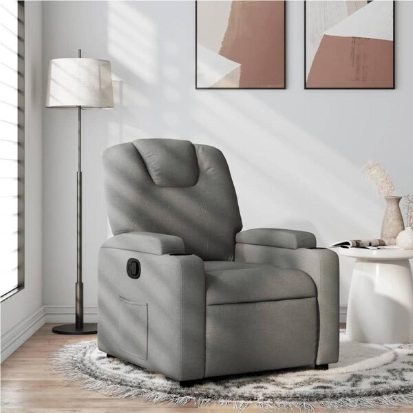 Recliner Chair Dark Grey Fabric vidaXL